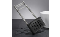 Stainless Steel Salon Shampoo-Bed Frame Padded Shampoo Bed Support Frame Perforated Hair Washing Headrest Black