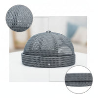 Mesh Skullcap Breathable Mesh Hat with Folded Band Netted Beanie Lightweight Brimless Hat Open-Knit for Men