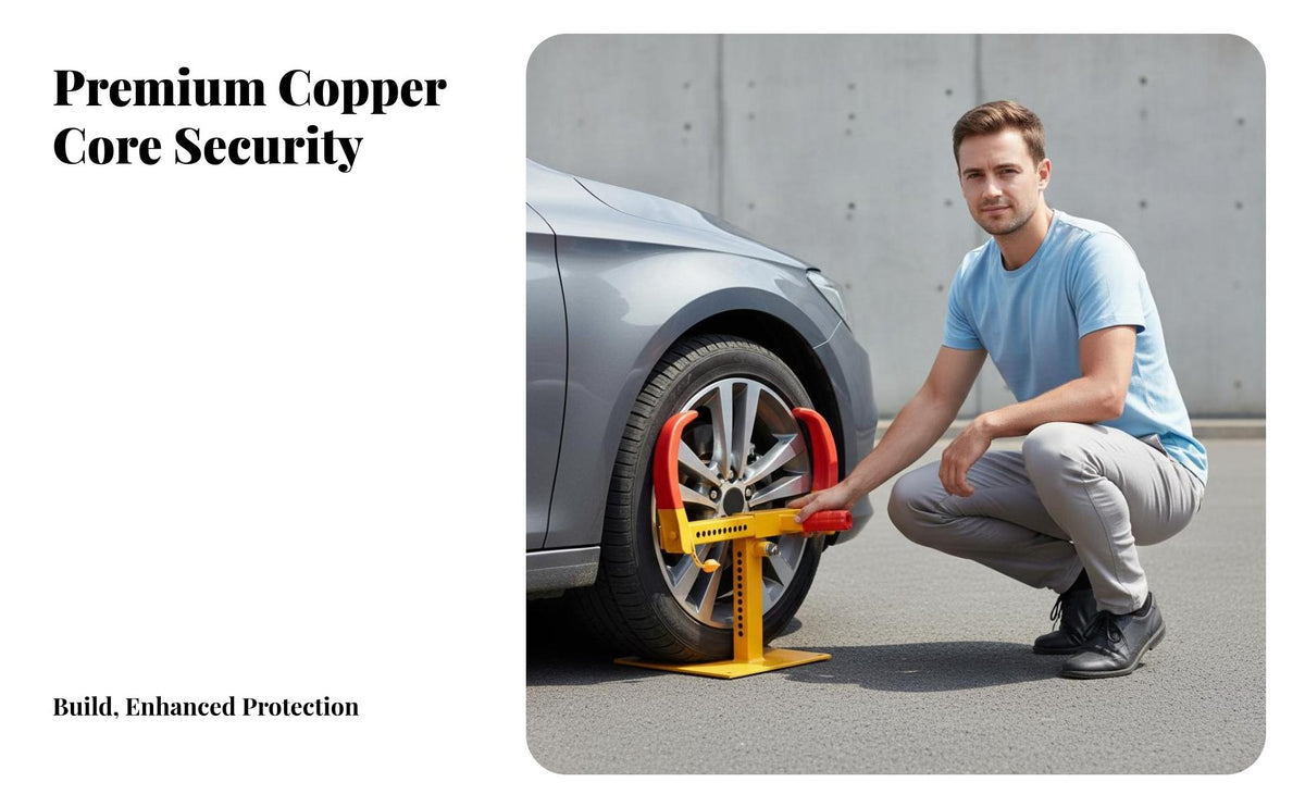 Car Wheel Lock Easy Installation Wheel Lock Visual Deterrent Anti-Burglary Tire Boot for Street Parking, Long-Term Storage