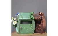 Waterproof European Design Mailbox Long-Lasting Decorative Iron Mailbox Heavy Duty Vintage Design Postbox Versatile Functionality for Garden