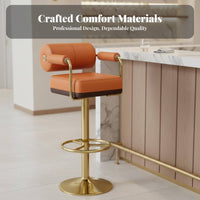 Modern Design Adjustable rotate Bar Stool Integrated Footrest Adjustable rotate tavernstool Stable Wide Base Counter Chair Upholstered Seat for Adults, Homeowners, Business Owners, Hotel Reception, Kitchen Island, Restaurant, Cafe