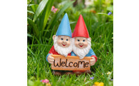 Hand-Painted Welcome Sign Gnome Colorfast Resin Gnome Ornament for Patio, Front Porch