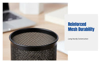 Metal Mesh Pen Holder, Round Desk Organizer, Multifunctional Storage Box for Students and Office