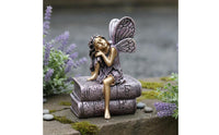 Resin Fairy Statue Weather Resistant Garden Nymph Ornament Fantasy Themed Angel Wing Sculpture for Garden, Desktop, Bookshelf