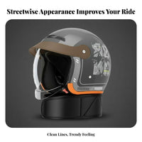 Half Helmet with Visor 3C Certified Motorcycle Half Helmet Four-Season Recreational Vehicles Head Protection for Women, Men, City Riding, Commuting