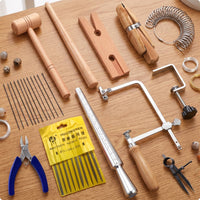 DIY Jewelry Making Kit Multi-Function Craft Tool Set with Band Sizer Handheld Tools Manual for Beginners