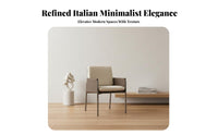 Italian Minimalist aesthetic Upholstered Cantilever Chair Supportive Armrests Dining Armchair Soft Upholstery Home Seating Designer Model for Interior Designers, Homeowners, Office Workers, Living Room, Restaurant, Bedroom, study alcove
