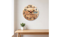 Analog Wall Clock with LCD Display Silent for Bedroom