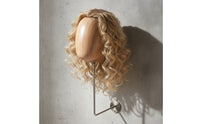 Mannequin Head Display Rack Wood-Grain Wall Mount Hairpiece Stand Reusable Hat Display with Wall Mount for Salons, Boutiques