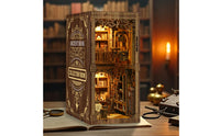 Book-Shaped Display Scene Kit Decorative Bookshelf Insert Relaxing 3D Wooden Puzzle for Library