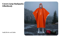Reflective Survival Poncho Retains 90% Body Heat Mylar Thermal Poncho Lightweight Hooded Emergency Raincoat for Climbers, Outdoor, Camping, Hiking