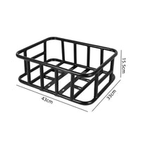 Open Top Rear Bike Basket with Liner Steel Frame Rear Bike Basket with Waterproof Cover Sturdy Heavy Duty for Commuters, Grocery Shopping, Commuting