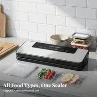 Dry and Moist Modes Countertop Vacuum Sealer Airtight Seal Food Vacuum Sealer UK Plug Food Packaging Machine Silver Top Panel