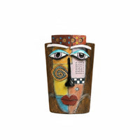 Unique Feline Face Flower Pot Cute Abstract Face Planter Decorative Head Planter Gift Idea for Living Room, Office, Balcony