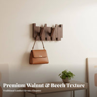Wall Hanger Wooden Flip Down Hooks Sturdy Hold for Hallway