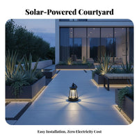 Waterproof Solar Dog Statue Energy Saving Solar Powered Garden Statue Light Weatherproof for Patio, Yard, Balcony
