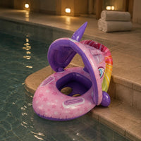 Stable Seat Design Canopy Baby Buoyant Float Skin-Friendly Inflatable Sun Shade Buoyant Float Superior Buoyancy Dinosaur Swim Float UPF 50+ for Babies, Toddlers, Kids, Pool, Beach
