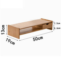 Bamboo Display Riser Bamboo Display Stand Stylish Desk Riser with Keyboard Storage for Students