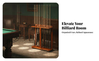 Walnut Finish Billiard Cue Rack for Game Room