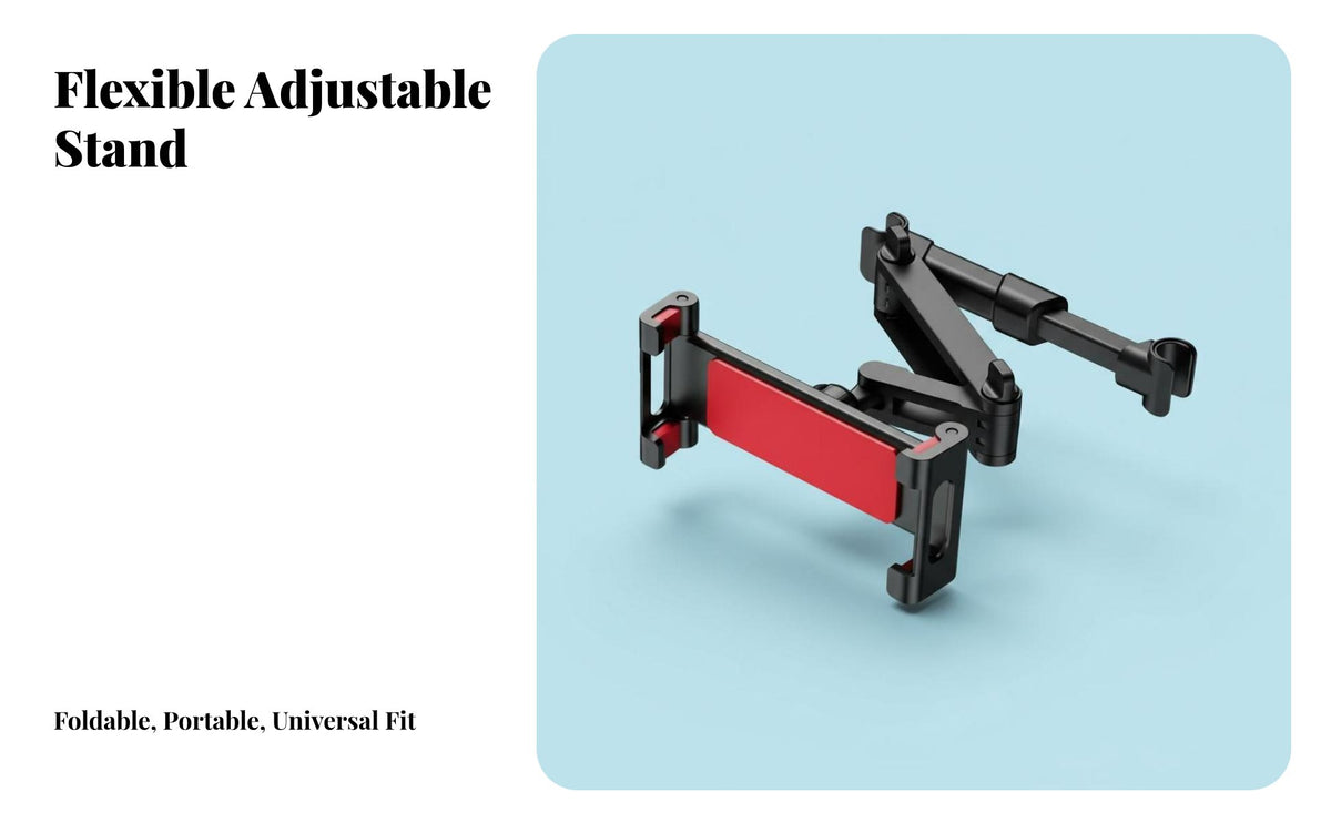 Adjustable Car Tablet Stand Hands-Effortless Viewing Car Headrest Tablet Mount Rear Seat Device Bracket Portable Backseat Phone