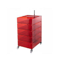 Nordic aesthetic Transparent Rotating Organizer Movable on casters Bedside Table Modern Design Storage Cabinet Multi-Functional for Homeowners, Office Workers, Dressing Area, Small Spaces, Living Room, Bathroom
