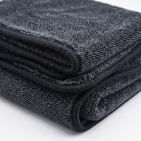 1200 GSM Car Drying Towel, Twisted Loop Towel with Braided Border, Microfibre Cloths for Car Cleaning, Lint and Shedding Resistant Dark Gray