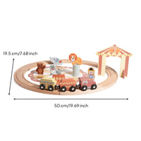 Wooden Railway Set Wood Finish Children's Plaything Decorative for Kids
