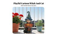 Weather Resistant Solar Witch Garden Light Weatherproof Cartoon Witch Figurine LED Lights for Gift Givers, Gardeners, Balcony, Lawn, Walkway