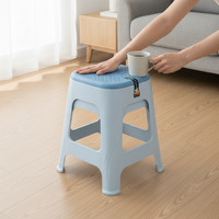 Stackable Plastic Stools with Non-Slip Hollow Seat for Dining, Bathroom, and Home Use, 2-Pack