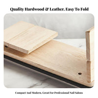 Adjustable Height Butterfly Nail Arm Rest Stable Solid Wood Base Foldable Manicure Arm Rest Comfortable Padding for Beginners, Beauty Studio
