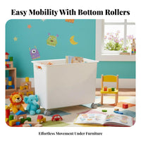 Stackable Design Under-Desk Container with Wheels Includes Lid Rolling Storage Carrier Space-Saving Organizer Box Multipurpose for Students, Office Workers, Homeowners, Dorm Room, Bedroom, Bathroom, Cabinet