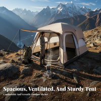 Portable 8-10 Person Outdoor Shelter Waterproof Family Camping Tent Double Layer Design Multi-Room Tent Good Ventilation for Group Campers, Families, Campsite, Park, Backyard, Picnics