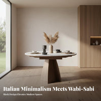 Expandable Square-to-Round Extendable Table Minimalist design Extendable Table with Chairs Space-Saving Dining Room Set Sintered Stone Top for Apartment Dwellers, Families, Homeowners, Small Spaces, Home