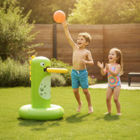 Interactive Inflatable Pool with Basketball Hoop Thickened Pool with Basketball Hoop Colorful Play Center Heavy Duty for Garden, Patio