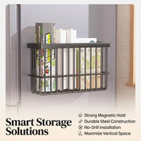 Fridge Organizer Wall Mounted Rack, Side Storage for Dorm Room & Apartment Kitchen Organization, Versatile for Students, Drill Installation Option