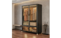 Easy to Clean Modular Metal Wardrobe Doors Clothing Organizer Bedroom Furniture for Children