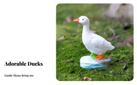 Micro Landscape Duck Decor Cute Waterfowl Figure Family Figurine Handmade Tiny Resin Duckling for Kids, Terrarium, Potted Plants, Desktop