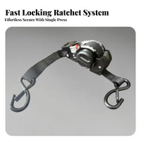 Heavy Duty Self-Retracting Cargo Strap High Strength Self-Retracting Cargo Straps Tangle Tangle-Resistant for Campers, Movers, Trailers