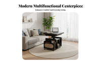 Height-Adjustable Coffee-to-Dining Table Sturdy frame transformable raiseTop Coffee Table Hidden Storage Rounded Corners