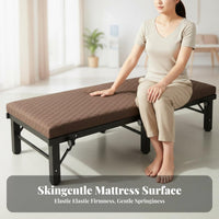 Foldable Design Single Folding Cot Space-Saving Rollaway Bed with Mattress Reinforced Frame Household Furniture Installationno-Assembly for Office Workers, Apartment Dwellers, Students, Dorm Room, Bedroom, RV Travel