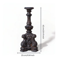 Pillar Candle Holder Vintage Candle Pedestal Ornate Pillar Stand for Entryway