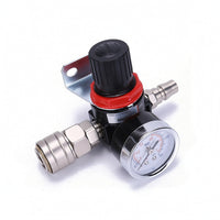 Air Pressure Regulator with Gauge Adjustable Pressure Regulator with Gauge Compact Sturdy for Compressor Systems, Workshop