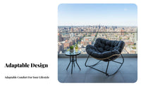 Reclining Function paddinged Lounger with Footrest Ergonomic Design Sleigh Base Recliner Modern design Rocking Chair Comfortable Headrest for Seniors, Readers, Homeowners, Balcony, Living Room, perusing alcove, Bedroom