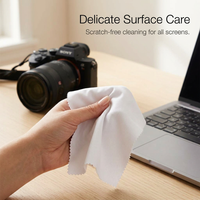 Microfiber Cleaning Cloth for Glasses and Screens, Camera Lens Eyeglass Suede Soft Fabric, Thickened, 7.9 Inches