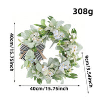 Eucalyptus Wreath with Bow Rustic Wreath with Burlap Bow Year Round for Wedding