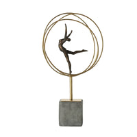 Gymnast Figurine with Pedestal Abstract Gymnast Sculpture Geometric Ornament for Art Lovers