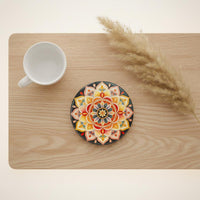 Bohemian Ceramic Coaster Heat-Resistant Bohemian Design Cup Mats Housewarming Gift Mandala Pattern Drink Coasters for Tea Table, Office