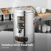 Multi-Functional Commercial Electric Cooking Pot Adjustable Temperature Control Large Capacity Soup Kettle Auto Shut-Deactivated Dry-Overheat Protection Countertop Water Boiler and Warmer High Power for Caterers, Restaurant Employees, Cafeteria, Hotel
