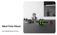 Non-Slip Comfortable Grip Ab Roller Portable Design Twin Wheel Ab Roller Knee Pad Included Abdominal Wheel Long-Lasting Construction for Beginners, Home Gym