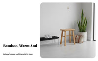Simple Design Square Slatted Stool space-efficient Size Footrest Space-Saving Indoor Furniture adaptable for Apartment Dwellers, Homeowners, Living Room, Bedroom, Entryway, Bathroom
